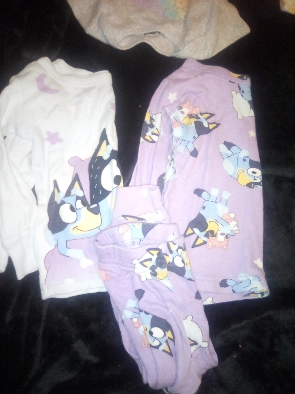 Kids Purple and White Cartoon Puppy Pajama Set